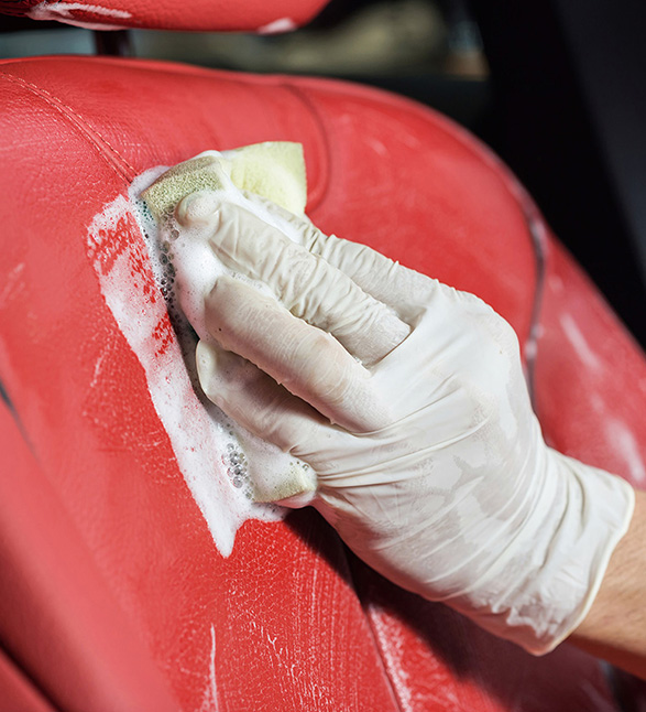 Cleaning red seat